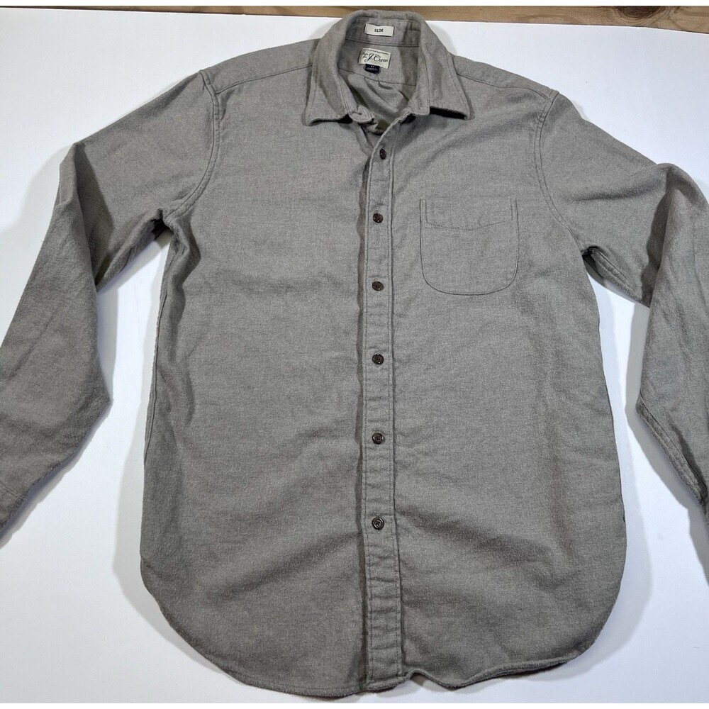 J. Crew Chamois Style Brushed Cotton Button Up Shirt Slim Fit Men's Medium - Picture 7 of 8
